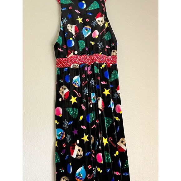 Love on a Hanger One Piece Santa Cat Bib Overalls Jumpsuit M New - Picture 2 of 5